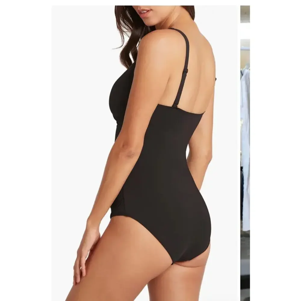 Sea Level Cross Front One-Piece Swimsuit Size 8